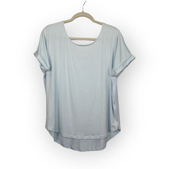 Large BR BananaRepublic Scoop Modal LightBlue Tee • Yellow Floral Cami Tank - Picture 11 of 12